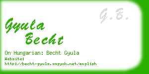 gyula becht business card